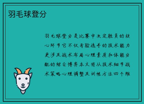 羽毛球登分