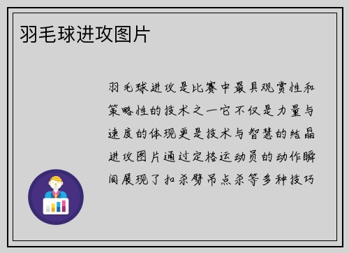 羽毛球进攻图片